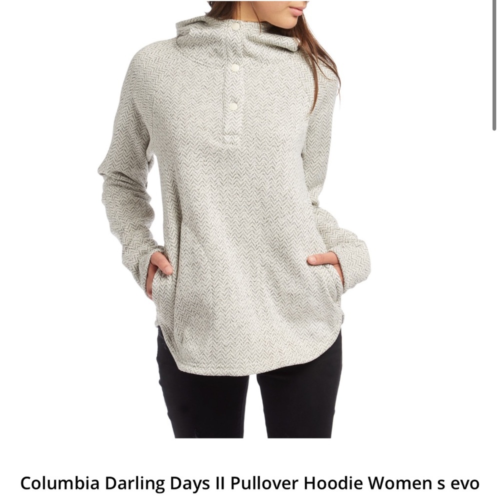 Columbia Darling Days Il Pullover Hoodie Women Small Tan Brown Geometric Print